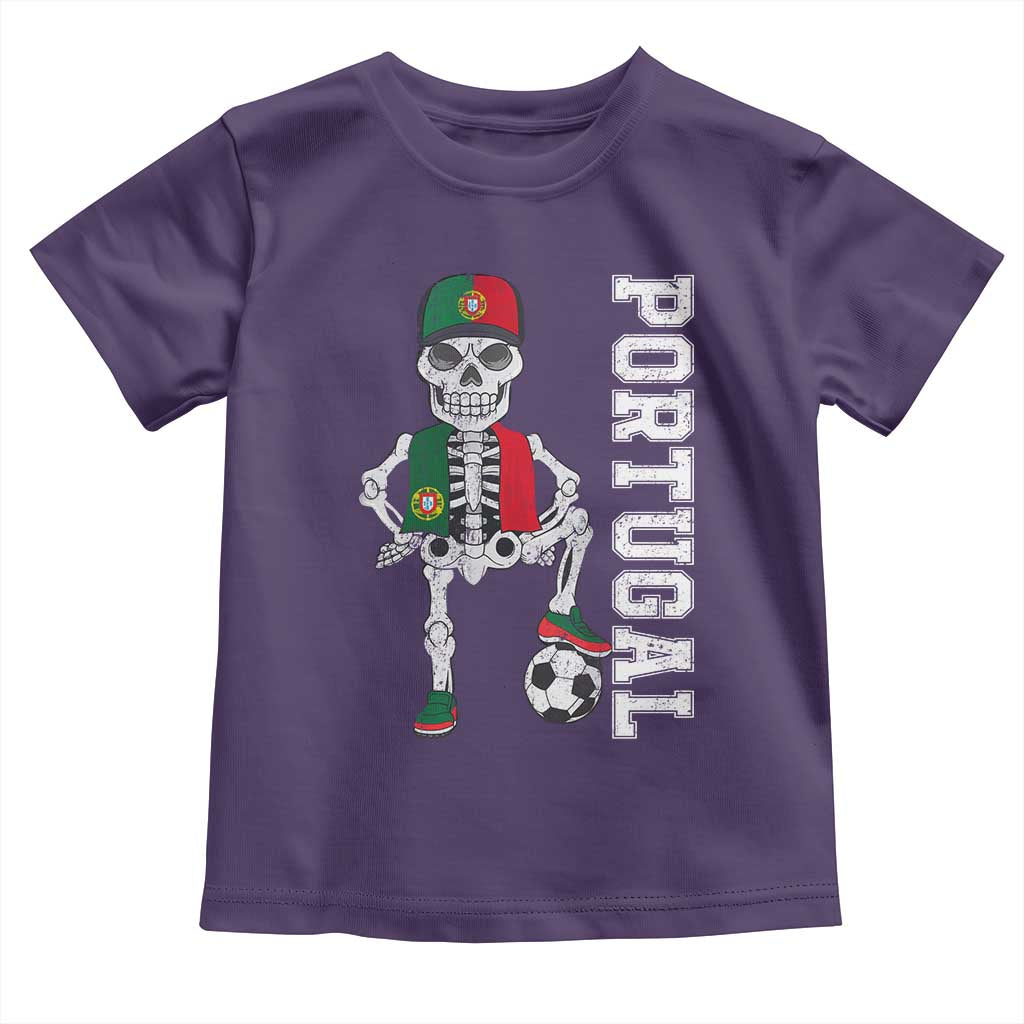 Portugal Soccer Toddler T Shirt Skeleton Portuguese Flag Futebol Football Player TS10 Purple Print Your Wear