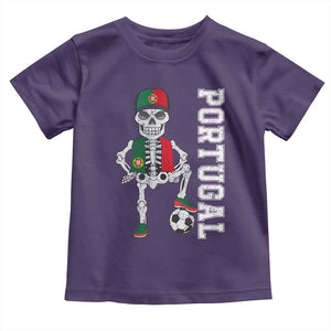 Portugal Soccer Toddler T Shirt Skeleton Portuguese Flag Futebol Football Player TS10 Purple Print Your Wear