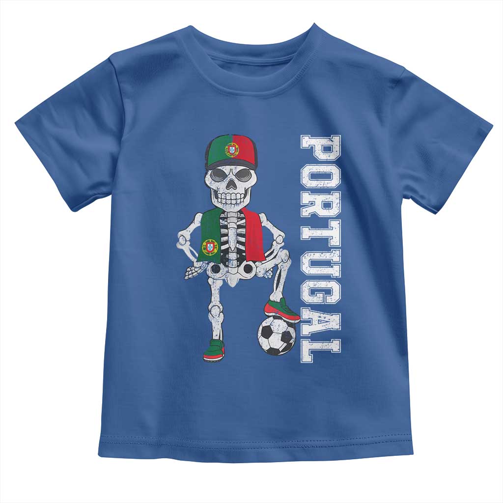 Portugal Soccer Toddler T Shirt Skeleton Portuguese Flag Futebol Football Player TS10 Royal Blue Print Your Wear