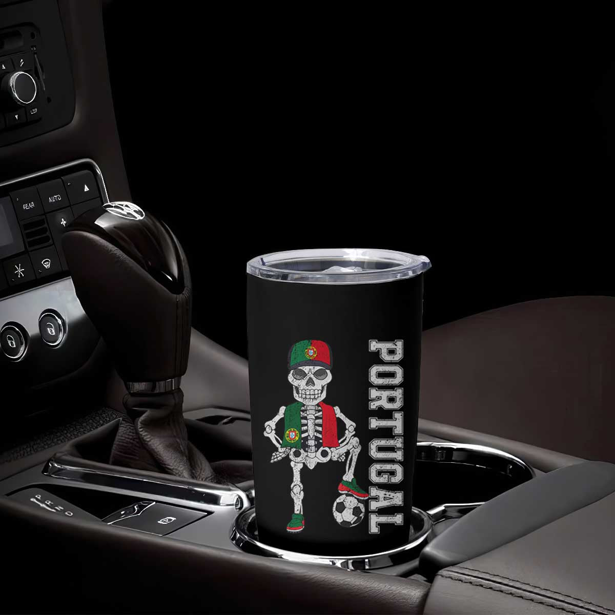 Portugal Soccer Tumbler Cup Skeleton Portuguese Flag Futebol Football Player TS10 Print Your Wear
