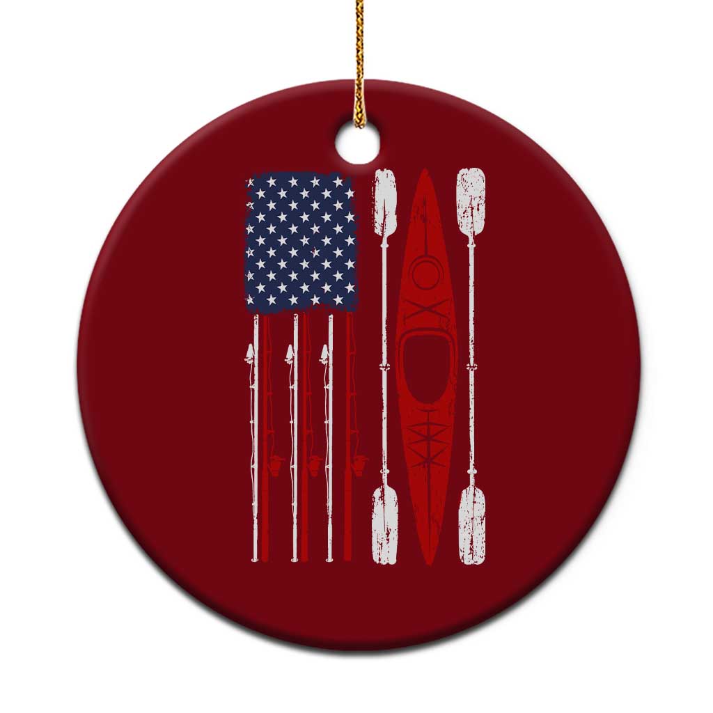 American Flag Kayak Fishing Graphic Ceramic Ornament Patriotic Kayaker Fisherman TS10 1pc Red Print Your Wear