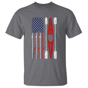 American Flag Kayak Fishing Graphic T Shirt Patriotic Kayaker Fisherman TS10 Charcoal Print Your Wear