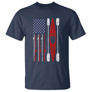 American Flag Kayak Fishing Graphic T Shirt Patriotic Kayaker Fisherman TS10 Navy Print Your Wear