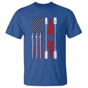 American Flag Kayak Fishing Graphic T Shirt Patriotic Kayaker Fisherman TS10 Royal Blue Print Your Wear