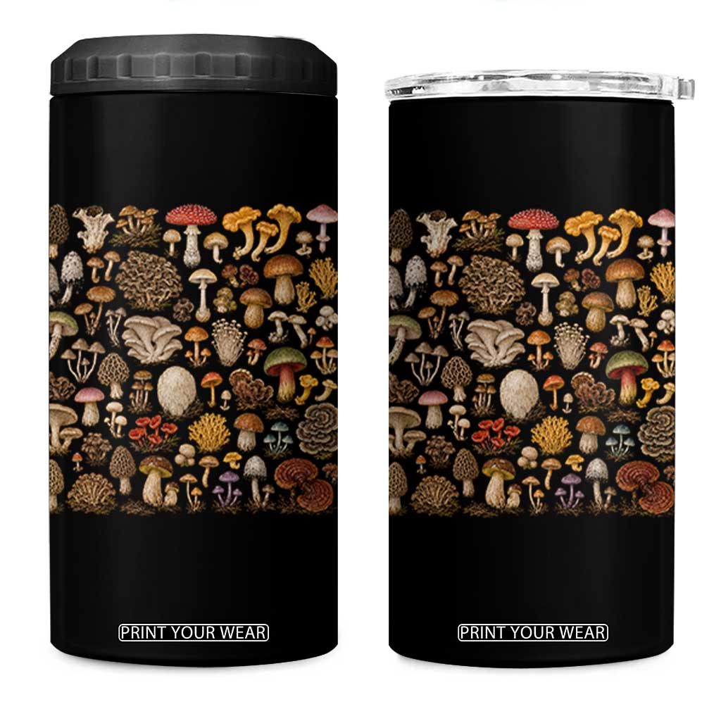 Mushroom Lovers 4 in 1 Can Cooler Tumbler Mycology Fungi Foraging Mushroom Whisperer