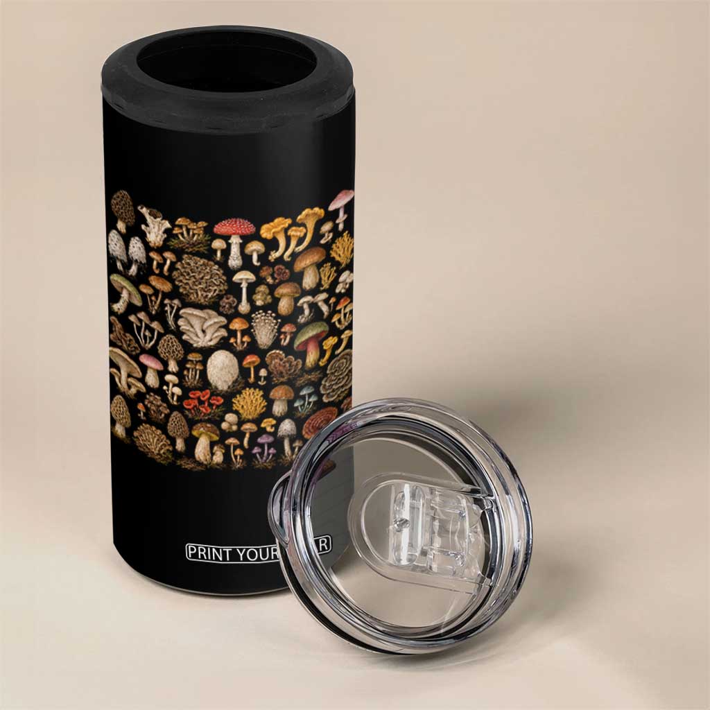 Mushroom Lovers 4 in 1 Can Cooler Tumbler Mycology Fungi Foraging Mushroom Whisperer