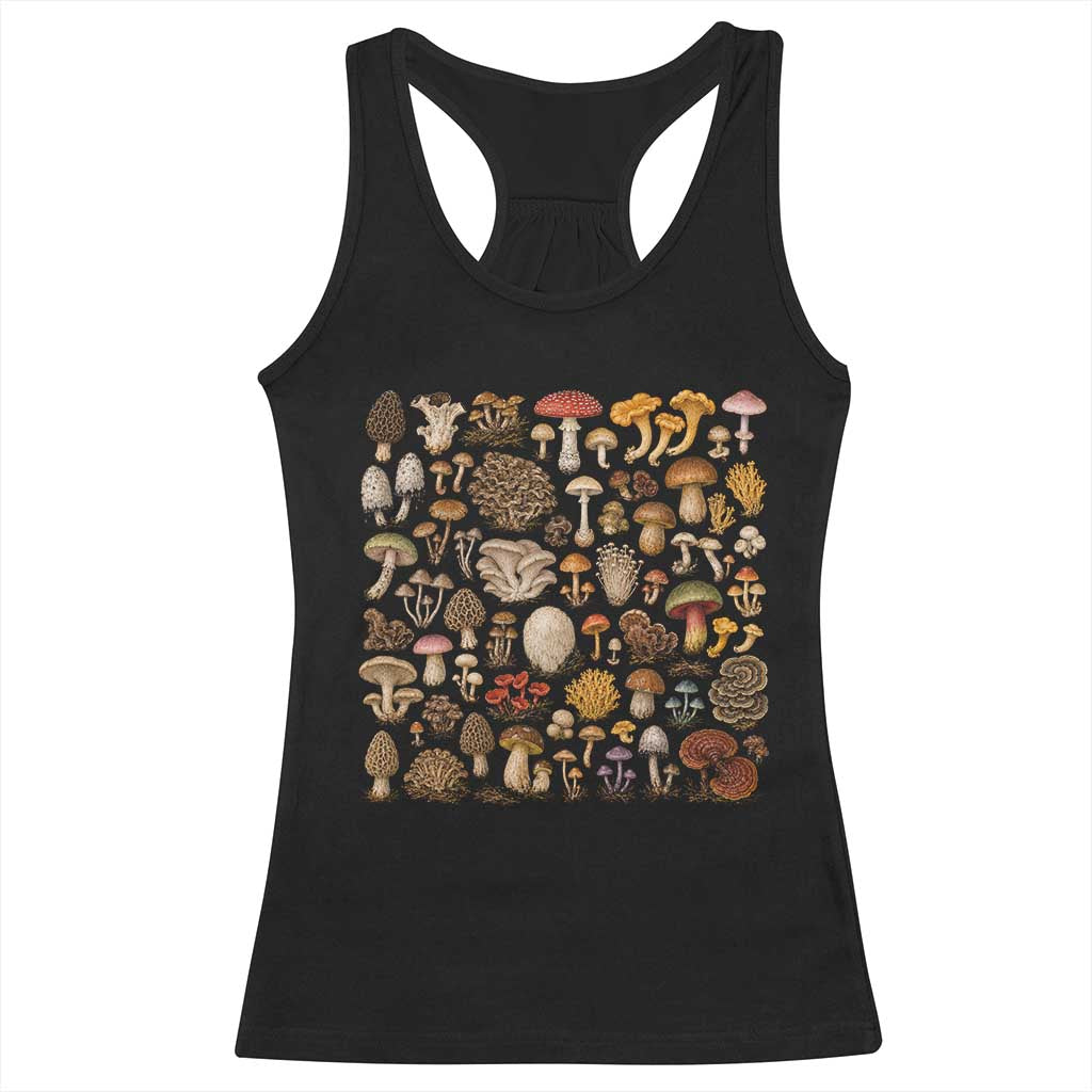 Mushroom Lovers Racerback Tank Top Mycology Fungi Foraging Mushroom Whisperer TS10 Black Print Your Wear