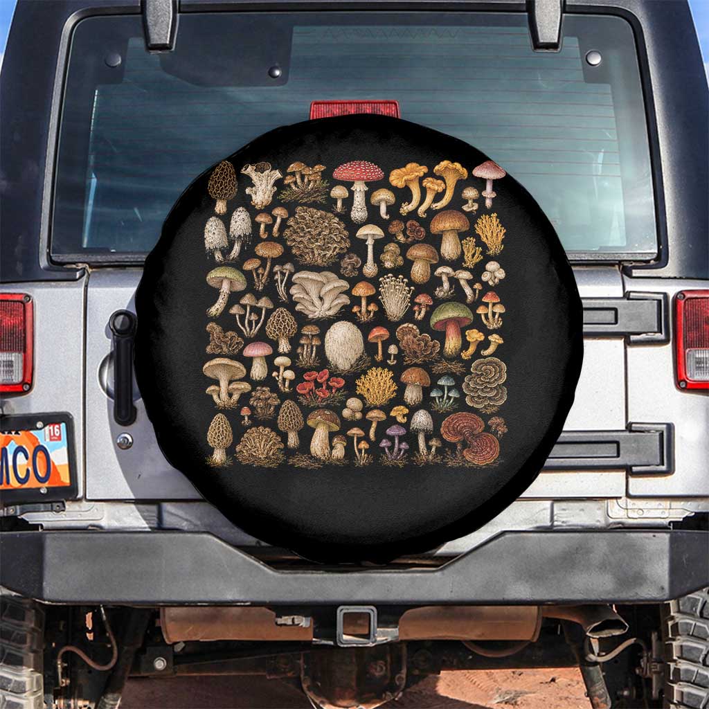 Mushroom Lovers Spare Tire Cover Mycology Fungi Foraging Mushroom Whisperer TS10 No hole Black Print Your Wear