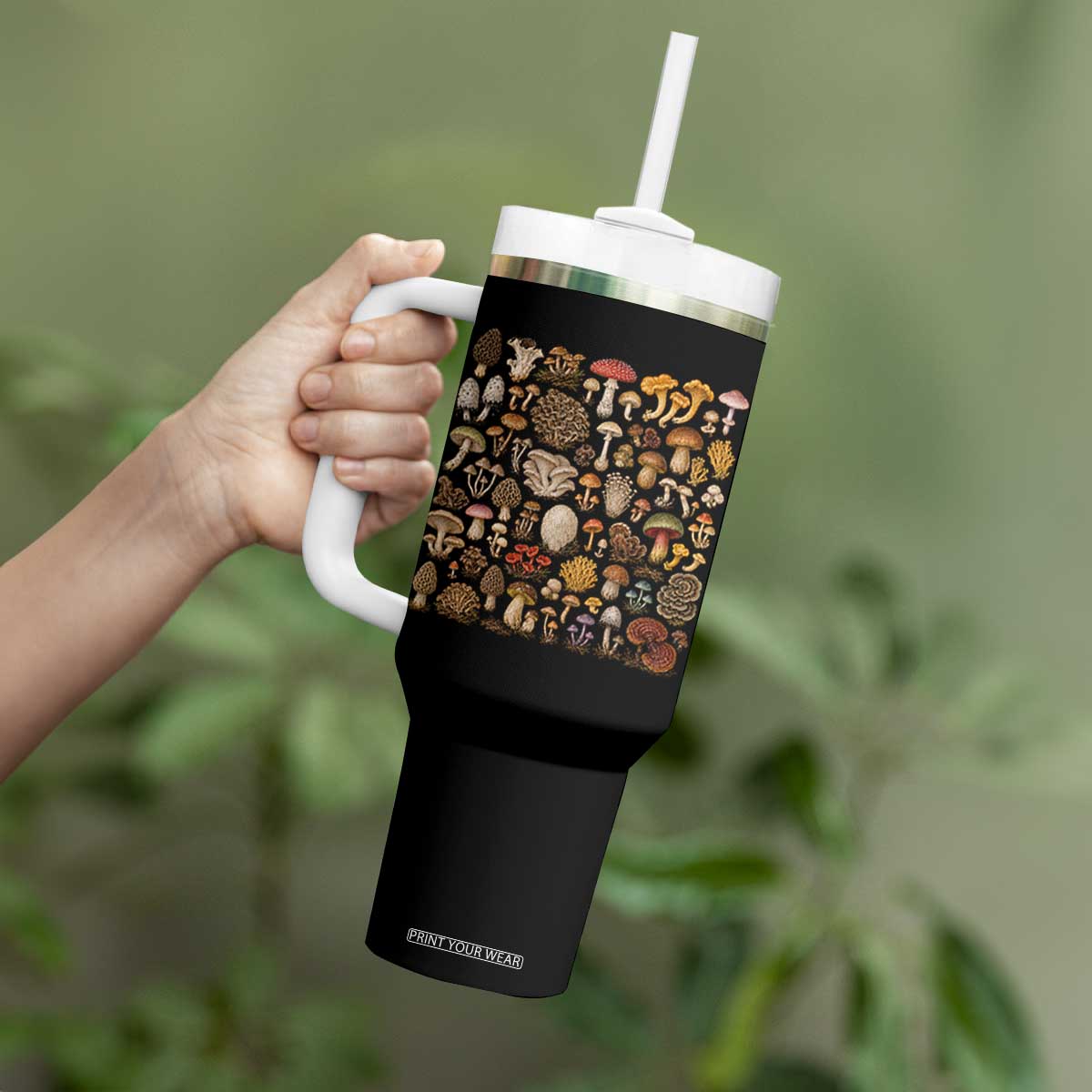 Mushroom Lovers Tumbler With Handle Mycology Fungi Foraging Mushroom Whisperer