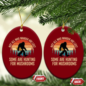 Bigfoot Mushroom Lovers Ceramic Ornament Retro Sasquatch Fungi Morel Mushroom