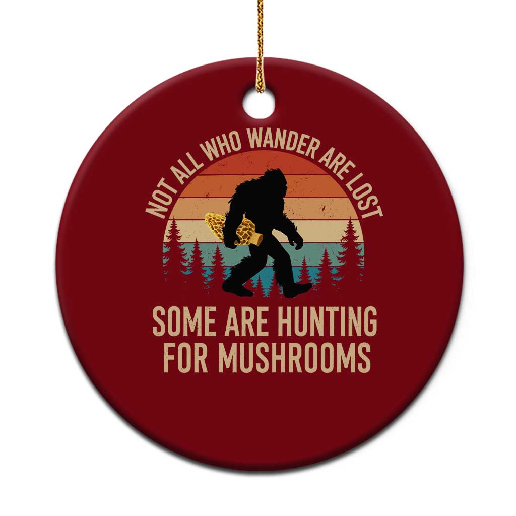 Bigfoot Mushroom Lovers Ceramic Ornament Retro Sasquatch Fungi Morel Mushroom TS10 1pc Red Print Your Wear