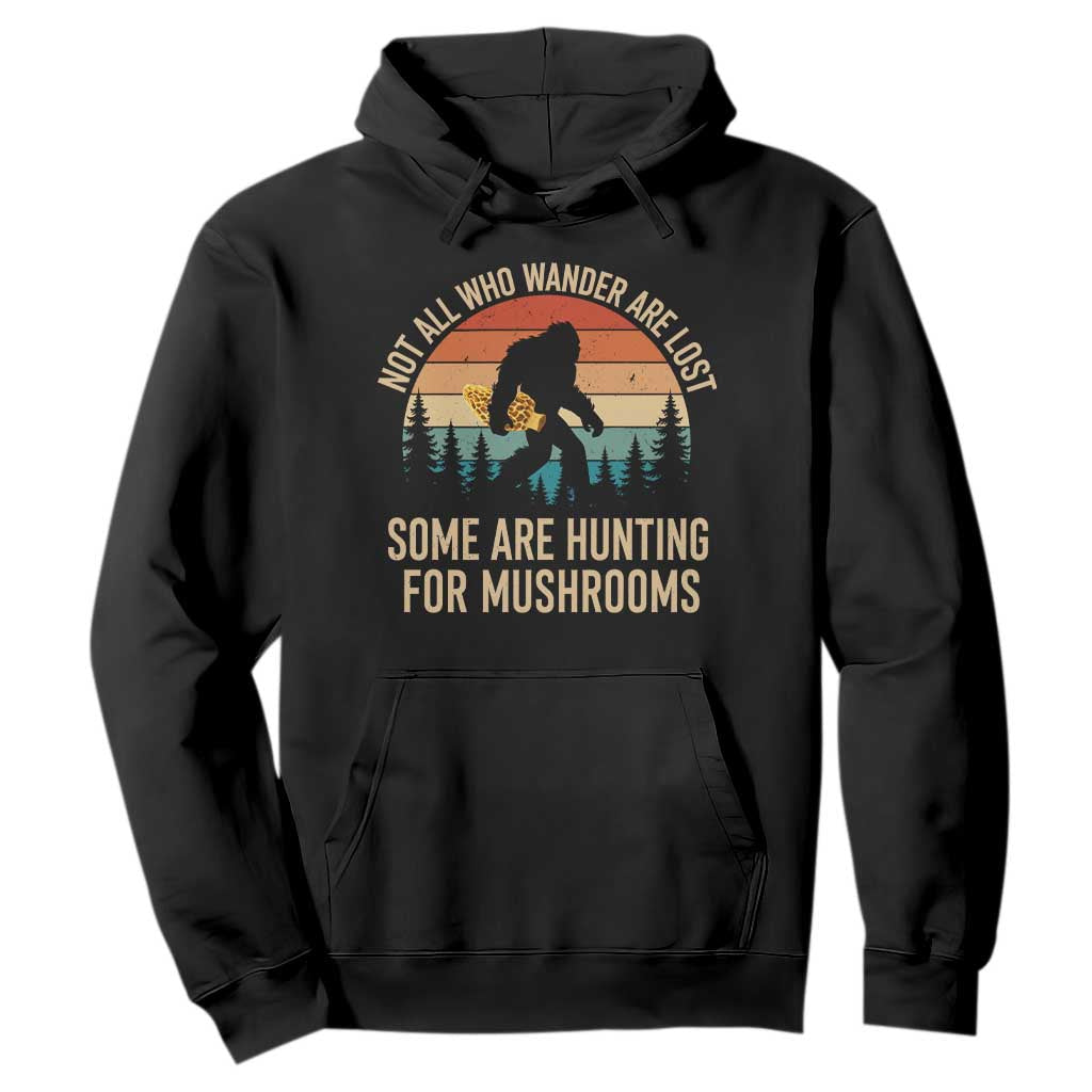 Bigfoot Mushroom Lovers Hoodie Retro Sasquatch Fungi Morel Mushroom