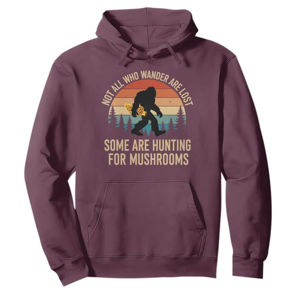 Bigfoot Mushroom Lovers Hoodie Retro Sasquatch Fungi Morel Mushroom
