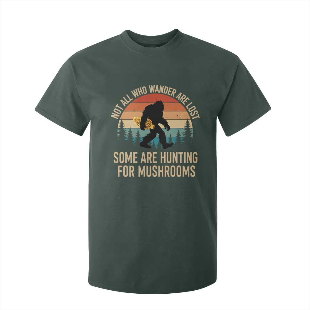 Bigfoot Mushroom Lovers T Shirt For Kid Retro Sasquatch Fungi Morel Mushroom