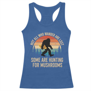 Bigfoot Mushroom Lovers Racerback Tank Top Retro Sasquatch Fungi Morel Mushroom