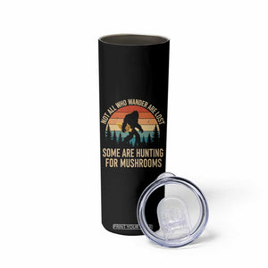 Bigfoot Mushroom Lovers Skinny Tumbler Retro Sasquatch Fungi Morel Mushroom