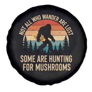 Bigfoot Mushroom Lovers Spare Tire Cover Retro Sasquatch Fungi Morel Mushroom