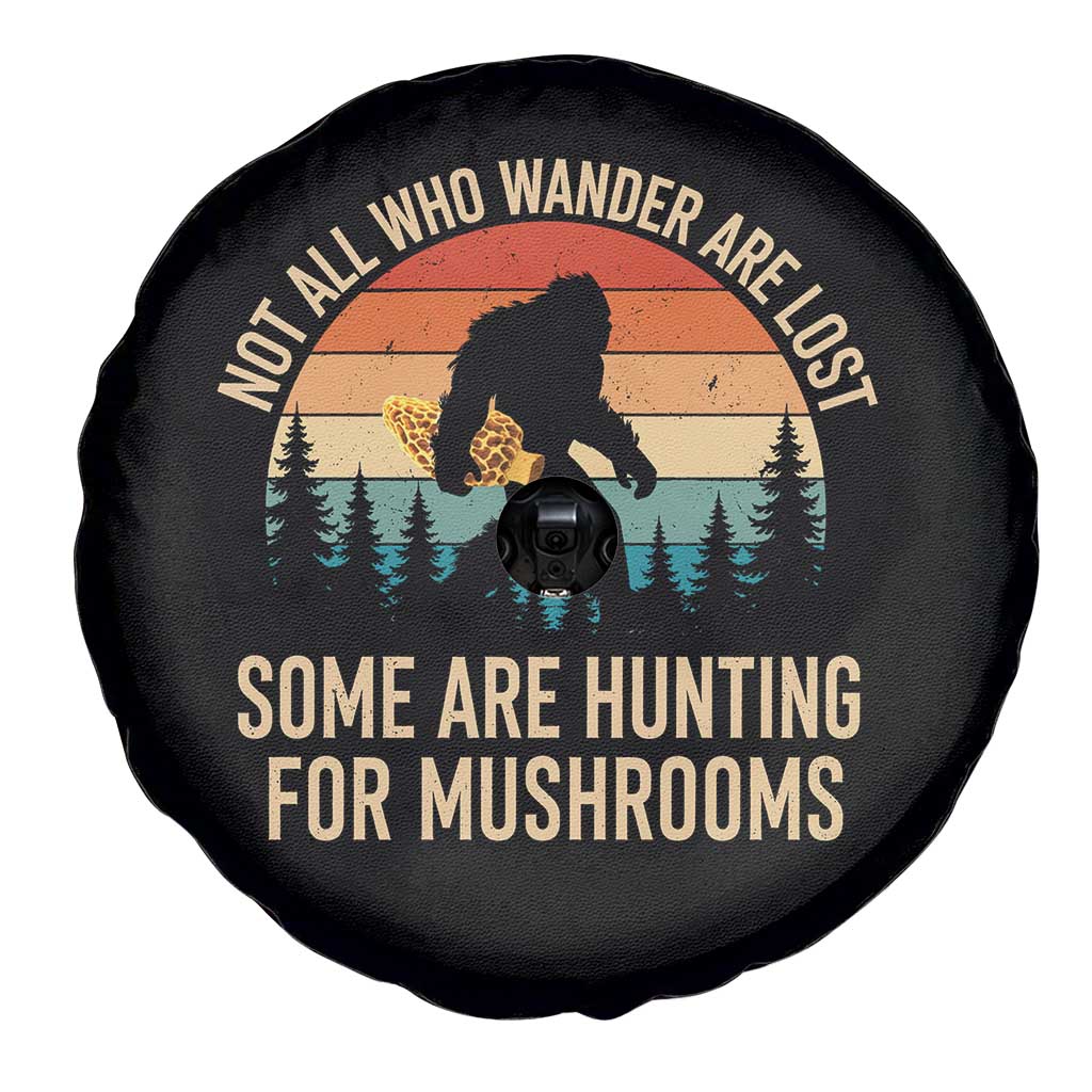 Bigfoot Mushroom Lovers Spare Tire Cover Retro Sasquatch Fungi Morel Mushroom