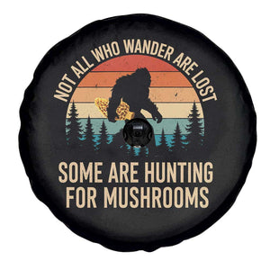 Bigfoot Mushroom Lovers Spare Tire Cover Retro Sasquatch Fungi Morel Mushroom