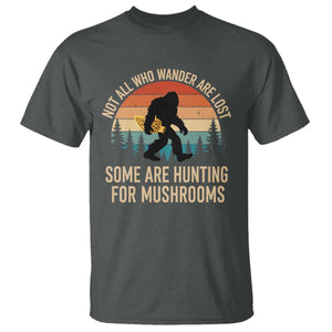 Bigfoot Mushroom Lovers T Shirt Retro Sasquatch Fungi Morel Mushroom