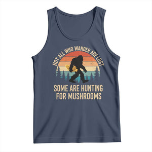 Bigfoot Mushroom Lovers Tank Top Retro Sasquatch Fungi Morel Mushroom