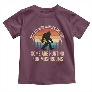 Bigfoot Mushroom Lovers Toddler T Shirt Retro Sasquatch Fungi Morel Mushroom