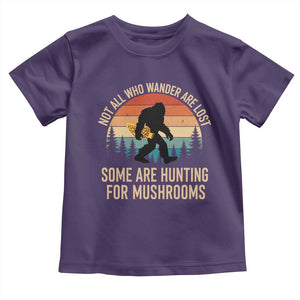 Bigfoot Mushroom Lovers Toddler T Shirt Retro Sasquatch Fungi Morel Mushroom