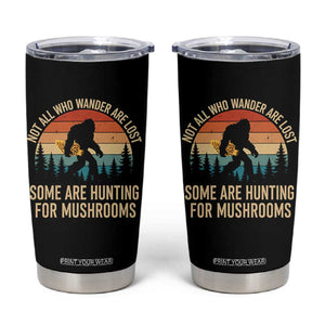 Bigfoot Mushroom Lovers Tumbler Cup Retro Sasquatch Fungi Morel Mushroom