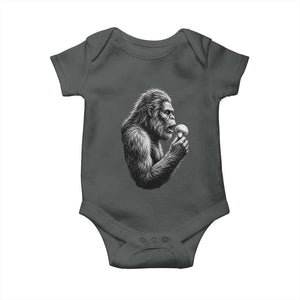 Bigfoot Mushroom Baby Onesie Vintage Sasquatch Art Mystical Nature Lover Retro