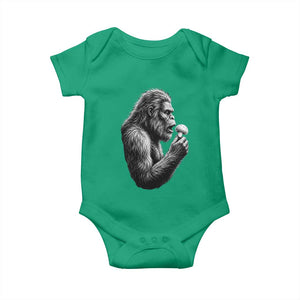 Bigfoot Mushroom Baby Onesie Vintage Sasquatch Art Mystical Nature Lover Retro