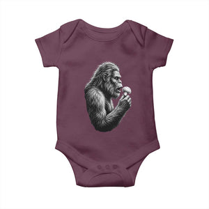 Bigfoot Mushroom Baby Onesie Vintage Sasquatch Art Mystical Nature Lover Retro