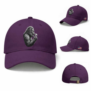 Bigfoot Mushroom Baseball Cap Vintage Sasquatch Art Mystical Nature Lover Retro
