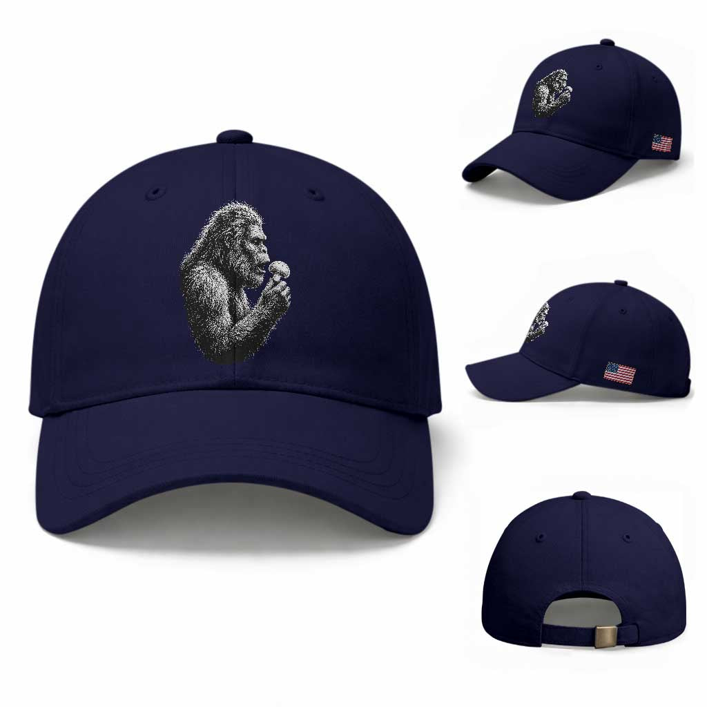 Bigfoot Mushroom Baseball Cap Vintage Sasquatch Art Mystical Nature Lover Retro