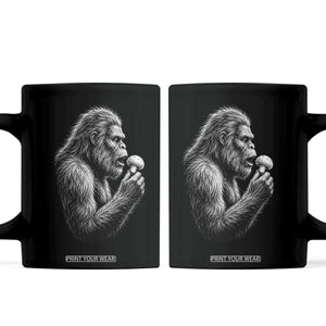 Bigfoot Mushroom Coffee Mug Vintage Sasquatch Art Mystical Nature Lover Retro
