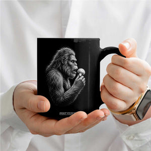 Bigfoot Mushroom Coffee Mug Vintage Sasquatch Art Mystical Nature Lover Retro