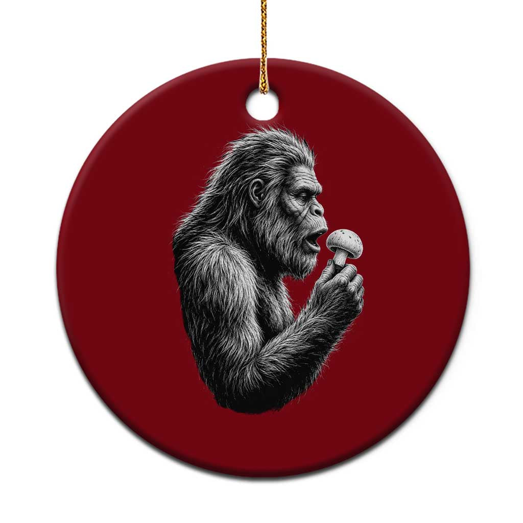 Bigfoot Mushroom Ceramic Ornament Vintage Sasquatch Art Mystical Nature Lover Retro TS10 1pc Red Print Your Wear