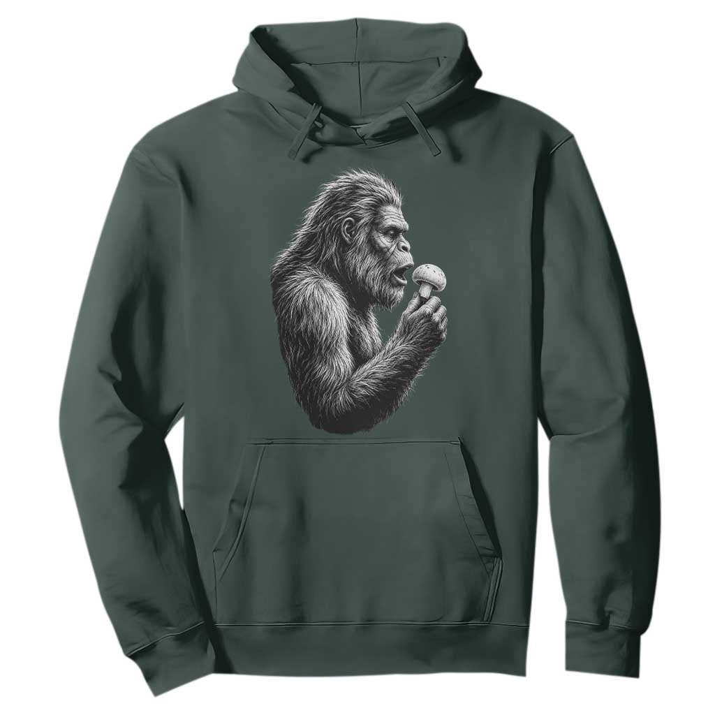 Bigfoot Mushroom Hoodie Vintage Sasquatch Art Mystical Nature Lover Retro