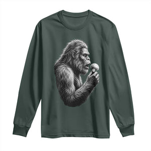 Bigfoot Mushroom Long Sleeve Shirt Vintage Sasquatch Art Mystical Nature Lover Retro