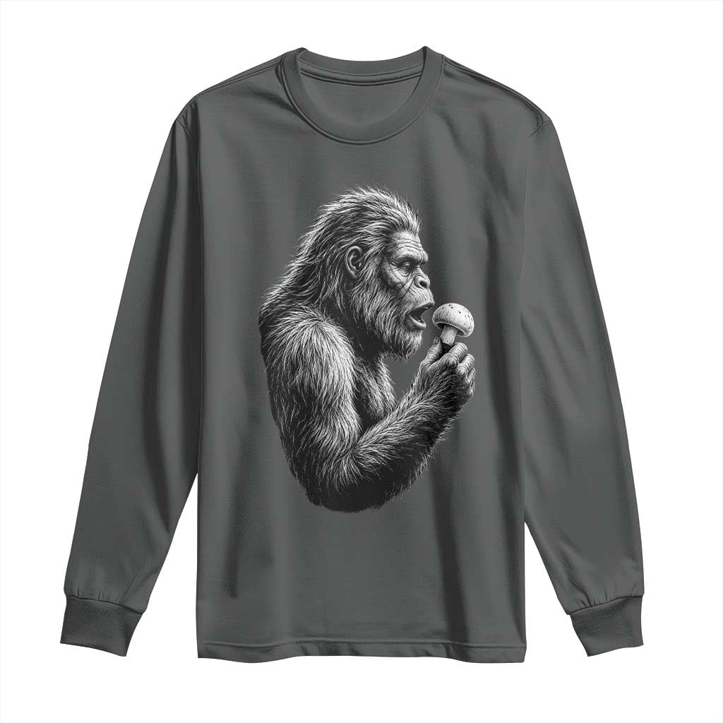 Bigfoot Mushroom Long Sleeve Shirt Vintage Sasquatch Art Mystical Nature Lover Retro