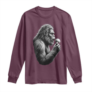 Bigfoot Mushroom Long Sleeve Shirt Vintage Sasquatch Art Mystical Nature Lover Retro