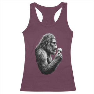 Bigfoot Mushroom Racerback Tank Top Vintage Sasquatch Art Mystical Nature Lover Retro