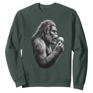 Bigfoot Mushroom Sweatshirt Vintage Sasquatch Art Mystical Nature Lover Retro