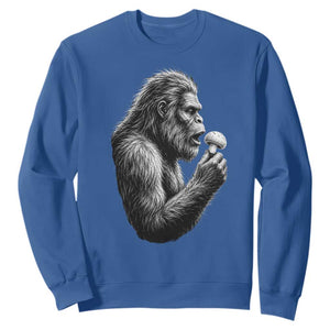 Bigfoot Mushroom Sweatshirt Vintage Sasquatch Art Mystical Nature Lover Retro