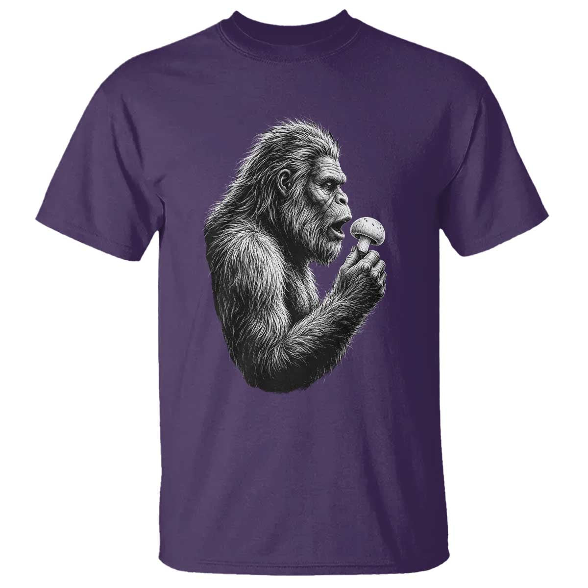 Bigfoot Mushroom T Shirt Vintage Sasquatch Art Mystical Nature Lover Retro