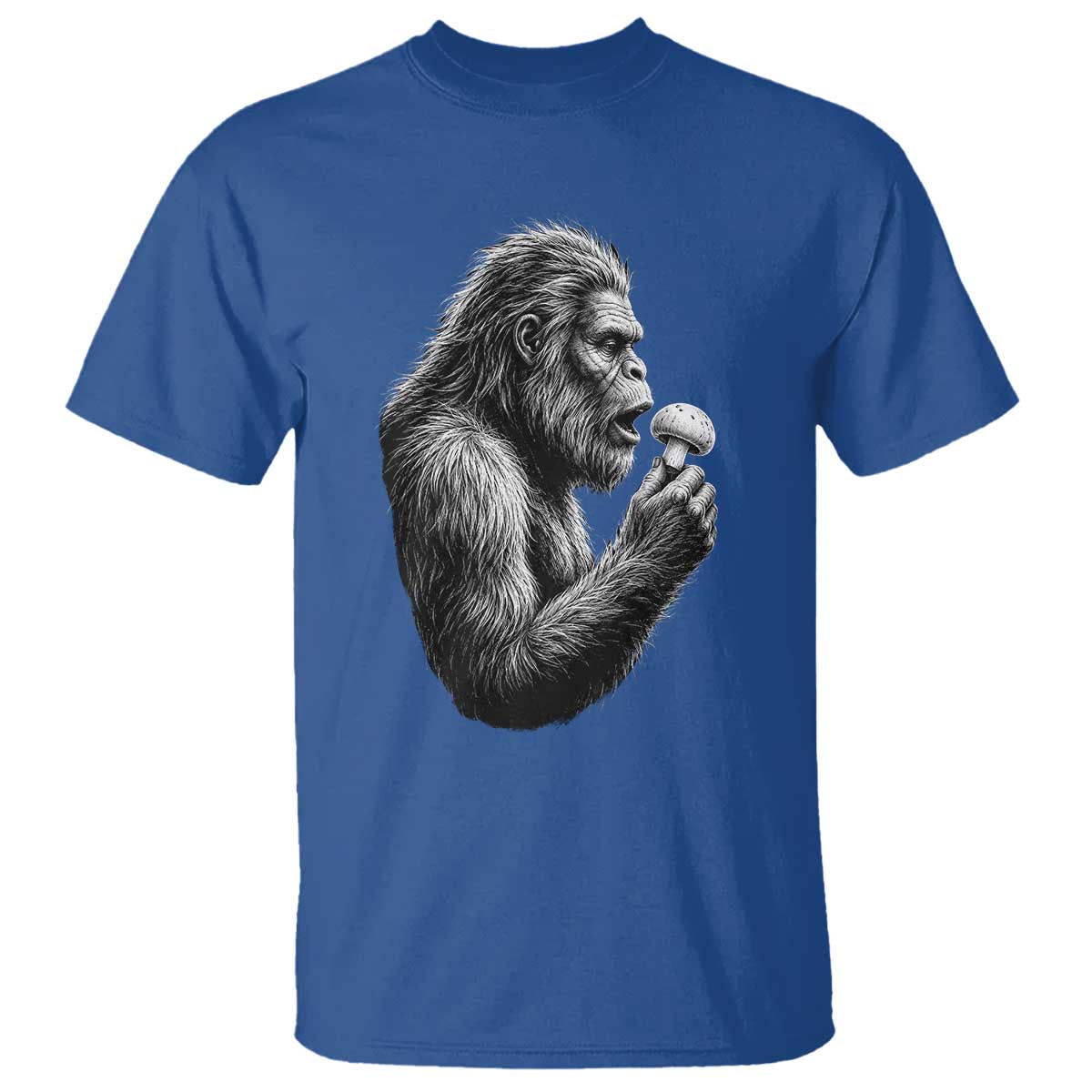 Bigfoot Mushroom T Shirt Vintage Sasquatch Art Mystical Nature Lover Retro