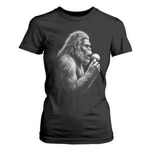 Bigfoot Mushroom T Shirt For Women Vintage Sasquatch Art Mystical Nature Lover Retro