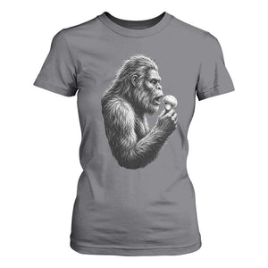 Bigfoot Mushroom T Shirt For Women Vintage Sasquatch Art Mystical Nature Lover Retro