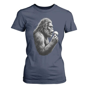 Bigfoot Mushroom T Shirt For Women Vintage Sasquatch Art Mystical Nature Lover Retro