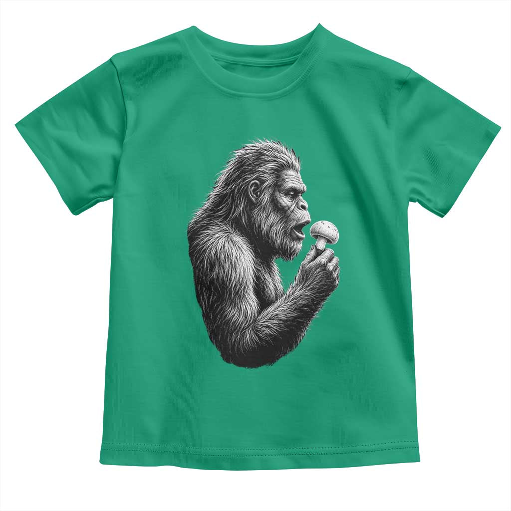 Bigfoot Mushroom Toddler T Shirt Vintage Sasquatch Art Mystical Nature Lover Retro