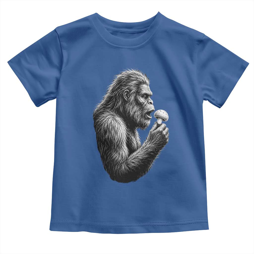 Bigfoot Mushroom Toddler T Shirt Vintage Sasquatch Art Mystical Nature Lover Retro